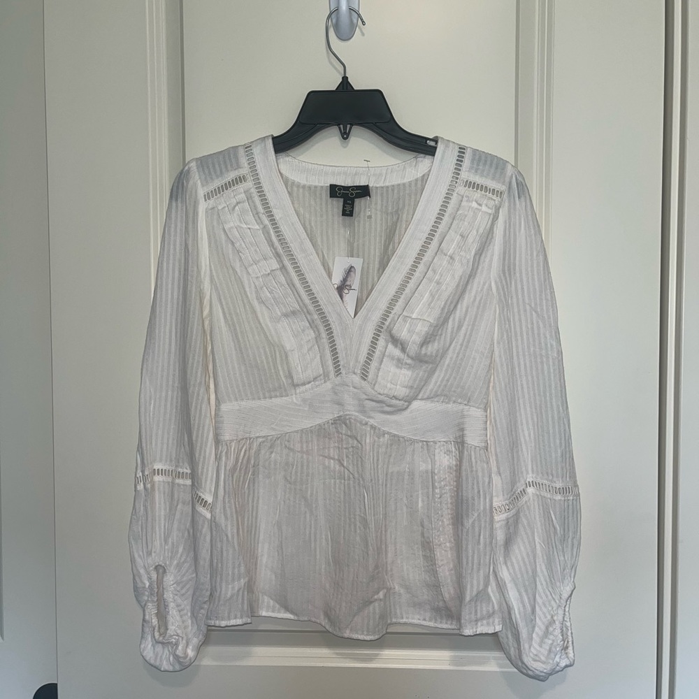 Jessica Simpson White Long Sleeves Shirt Size XS